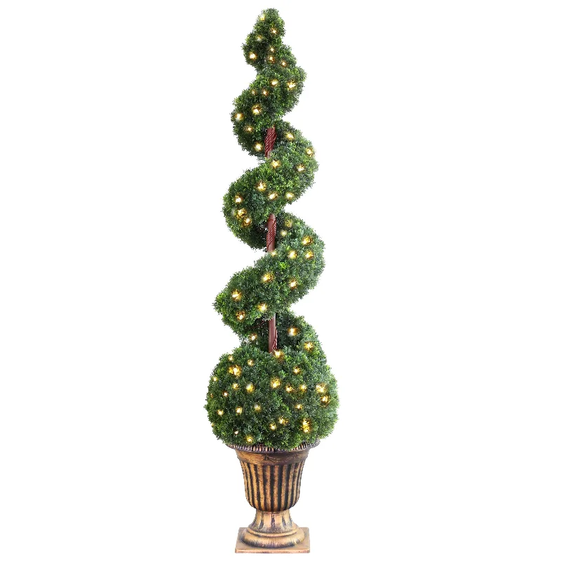 Pre-Lit 66" Artificial Cedar Spiral Tree