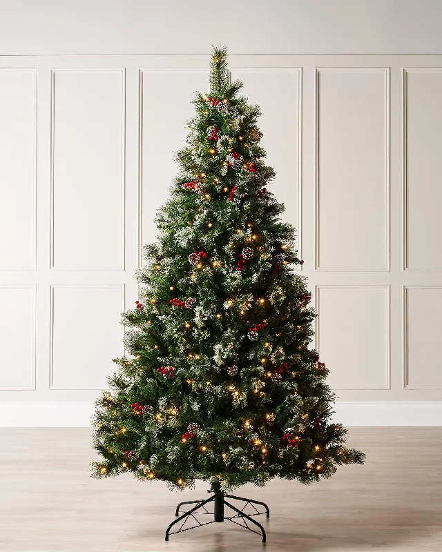 Pre-Lit Victorian Frosted Berries & Pinecones Christmas Tree, 5 ft