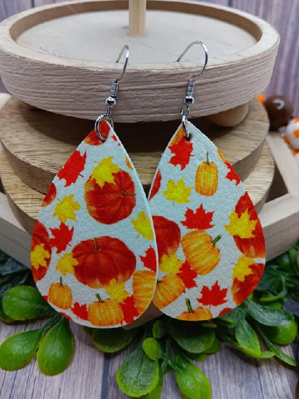 Pumpkins & Yellow Leaves Earrings