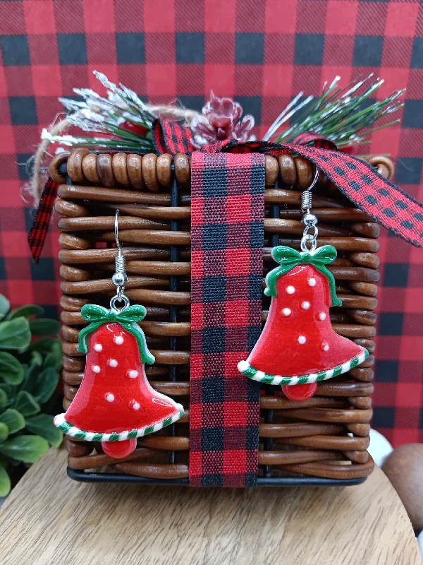 Red Christmas Bell Earrings