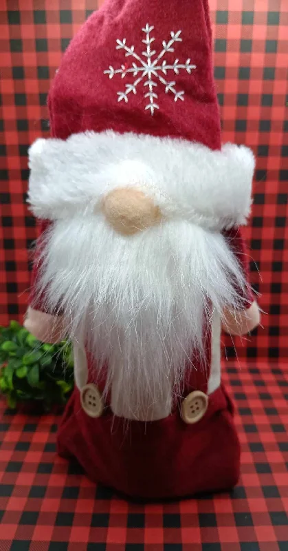 Red Gnome w/ Suspenders Bottle Decor