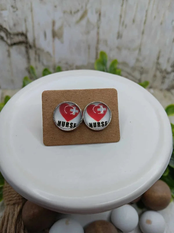 Red Heart Nurse Earrings