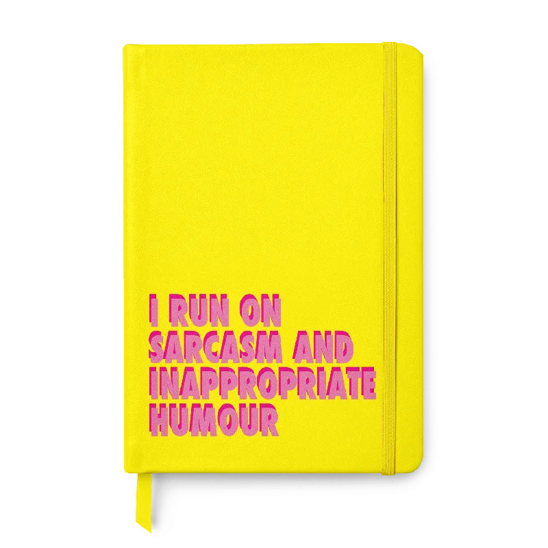 I Run On Sarcasm Leather Style Notebook