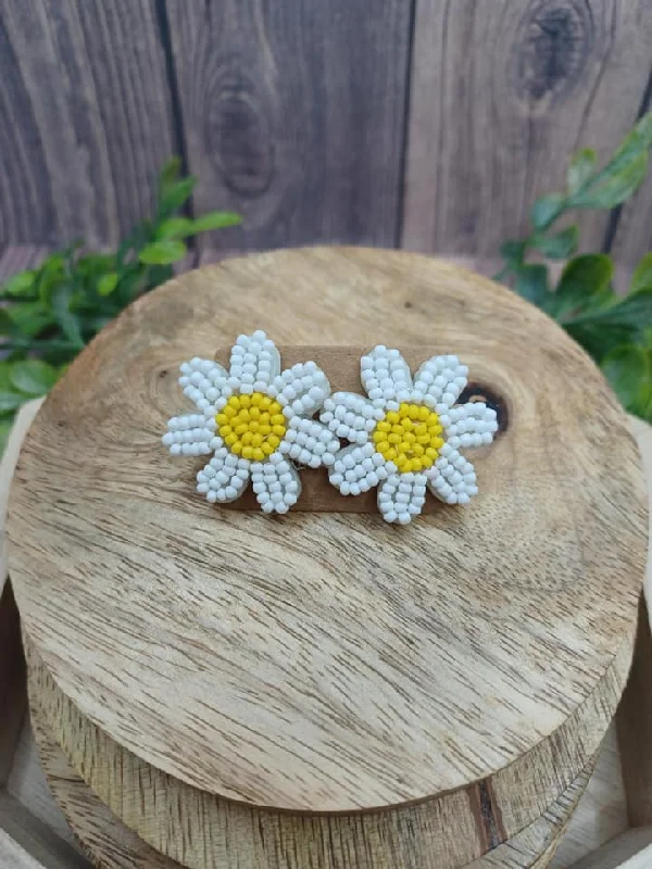 Seabeaded Daisy Earrings