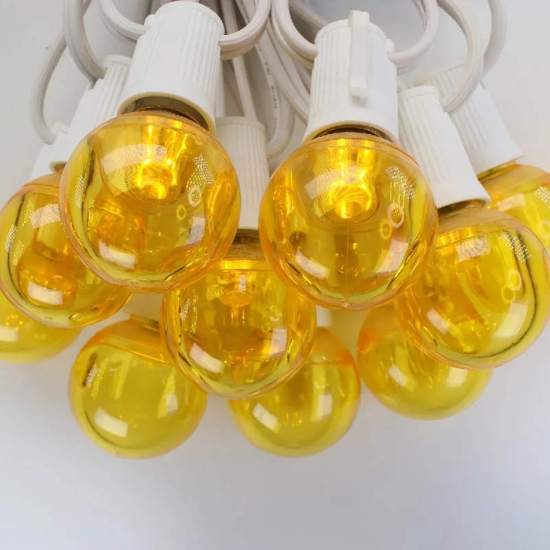 G40 Yellow Smooth LED Bulbs E17 Bases (25 Pack)