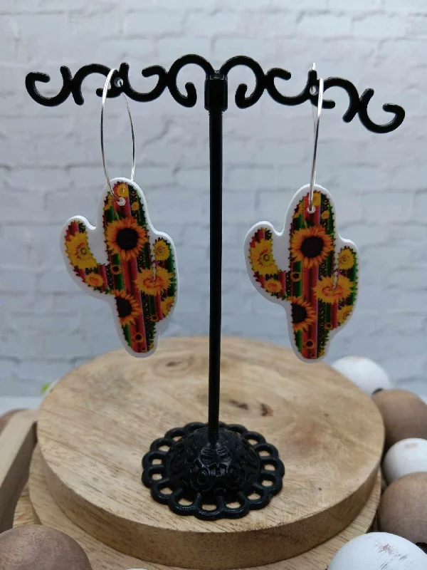 Sunflower Cactus Earrings