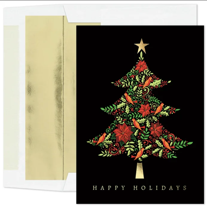 Tapestry Tree Happy Holidays Card