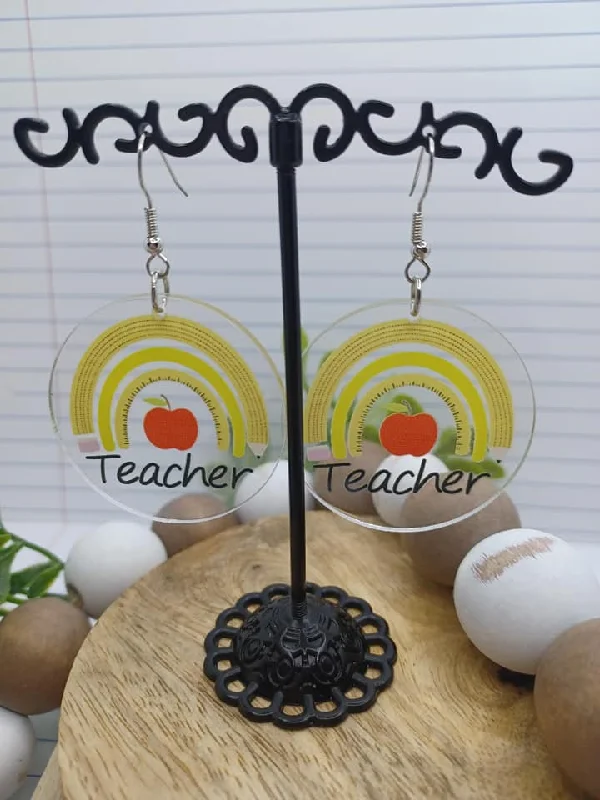 Teacher Pencil Rainbow Earrings