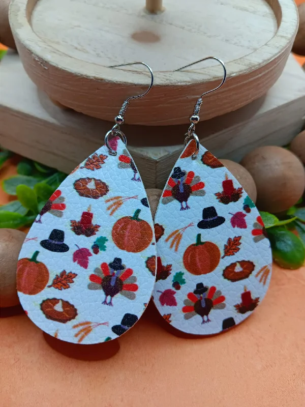 Thanksgiving Patterned Earrings