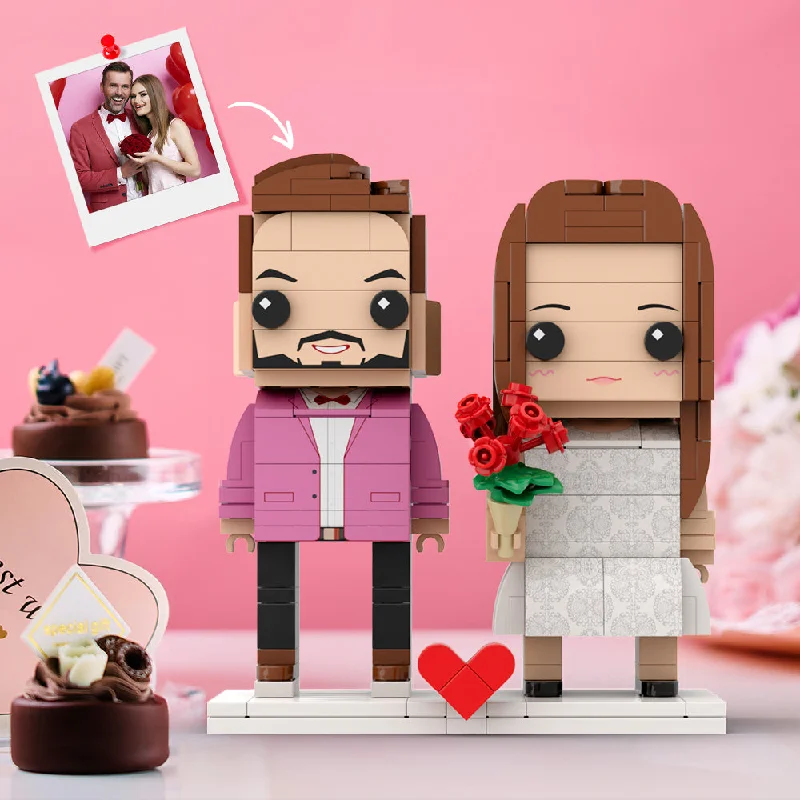 Couple Gift Present For Love Birds Customizable Fully Body 2 People Custom Brick Figures Universal Interlocking Plastic Toy Chritmas Gift to Remember