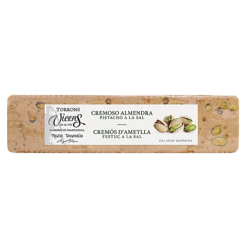 Christmas Glitter Ornaments Vicens Creamy Almond Nougat with Pistachios & Salt