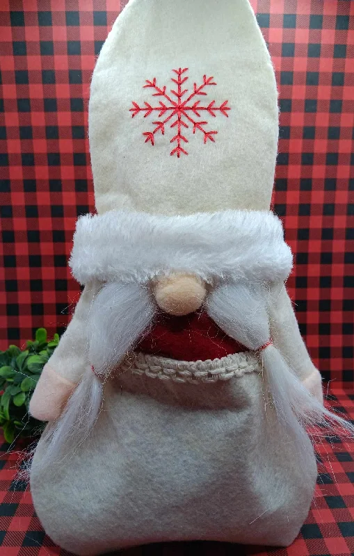 White Gnome w/ Apron Bottle Decor