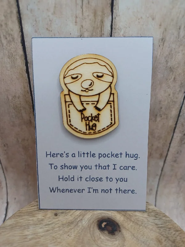 Christmas Classic Music Wooden Pocket Hug - Sloth