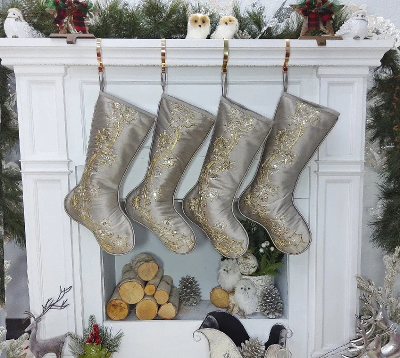 20" Luxury Sequin Snowflake Stocking