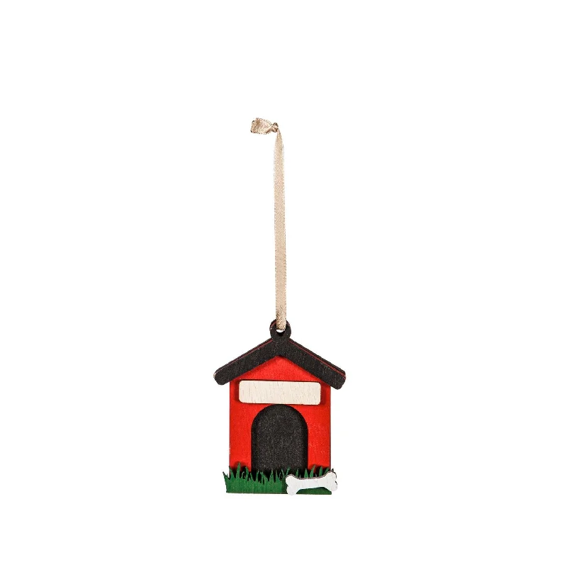 Wood Customizable Dog House Ornament,3otw191