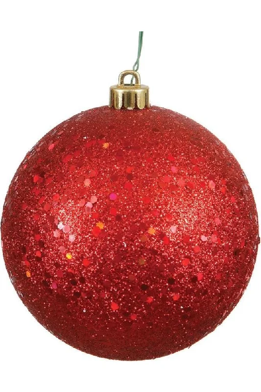 4.75" Red Ornament Ball: Sequin