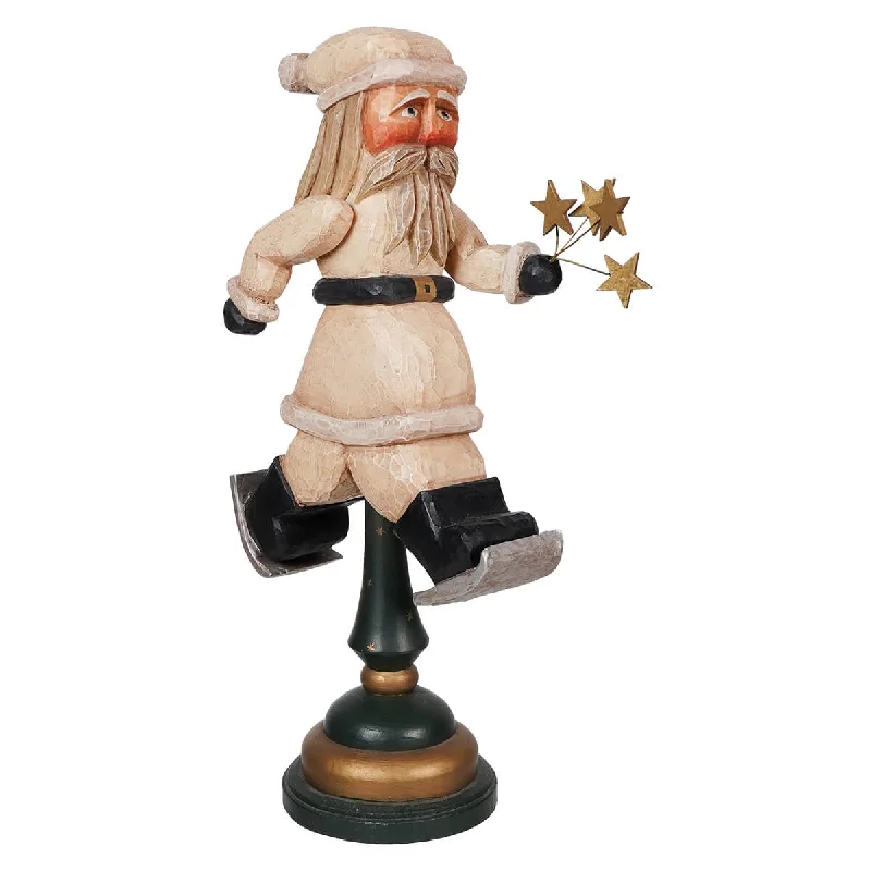 Antique White Skating Weathervane Santa