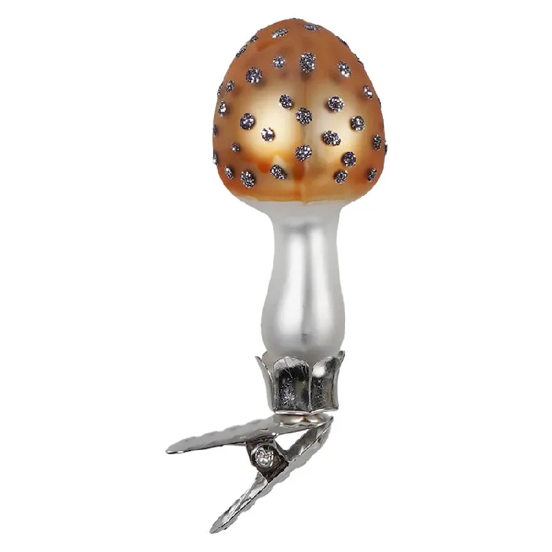 Beige Mini Mushroom Clip-On Ornament