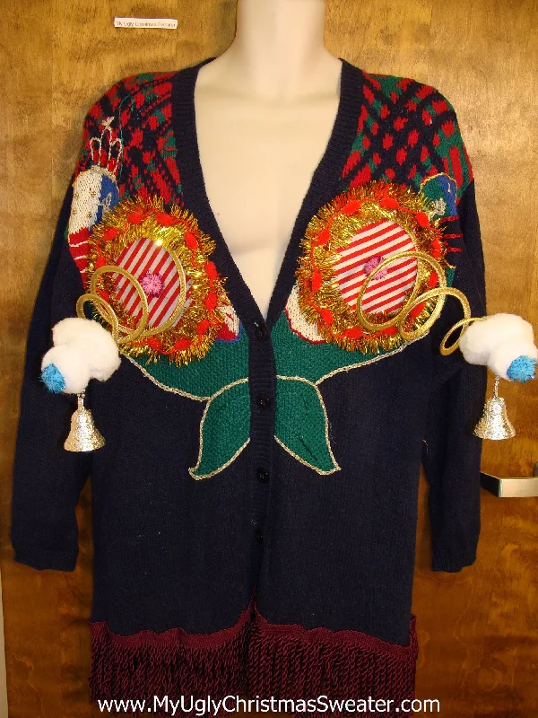 Christmas Dinner Hosting BEST 80s Retro Naughty Ugly Christmas Sweater