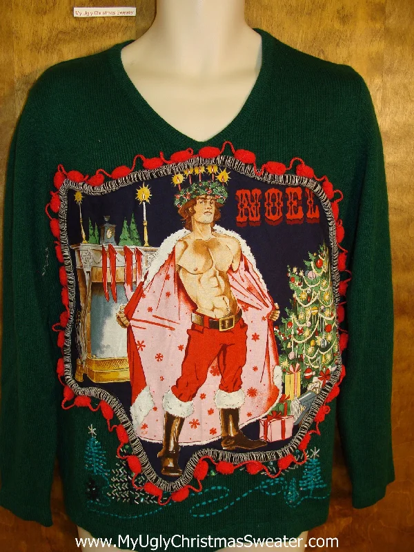 Christmas Beautiful Lights BEST Hottie Guy Ugly Christmas Sweater