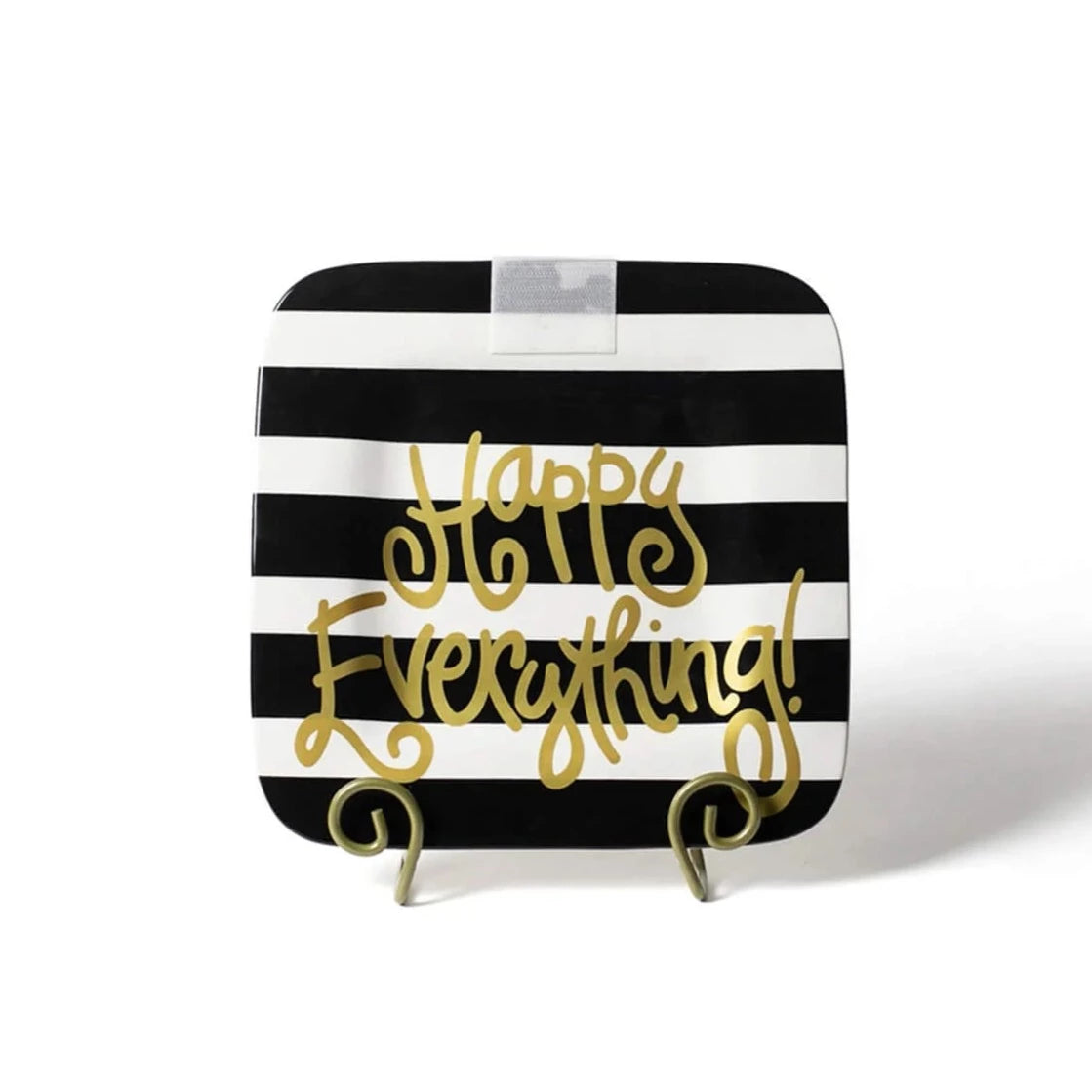 Black Stripe Mini Happy Everything! Square Platter