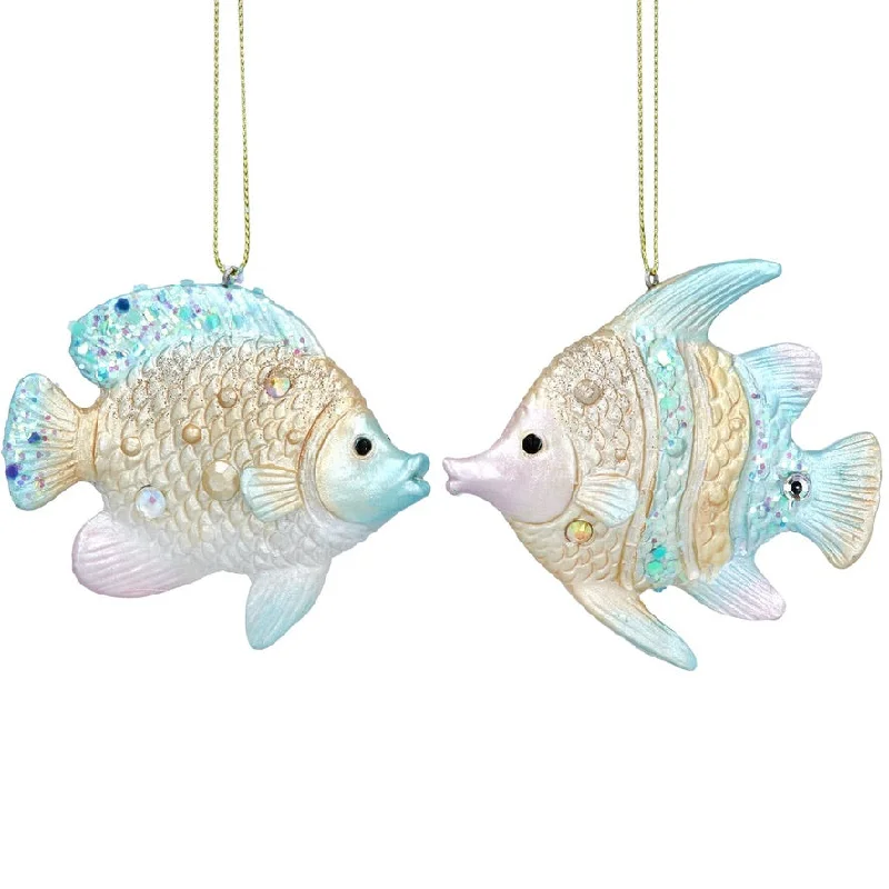 Blue and Gold Fish Resin Ornament