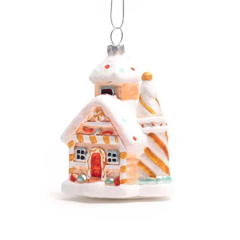 Christmas Frosty Weather 10.5cm Candy House Glass Ornament OGS001