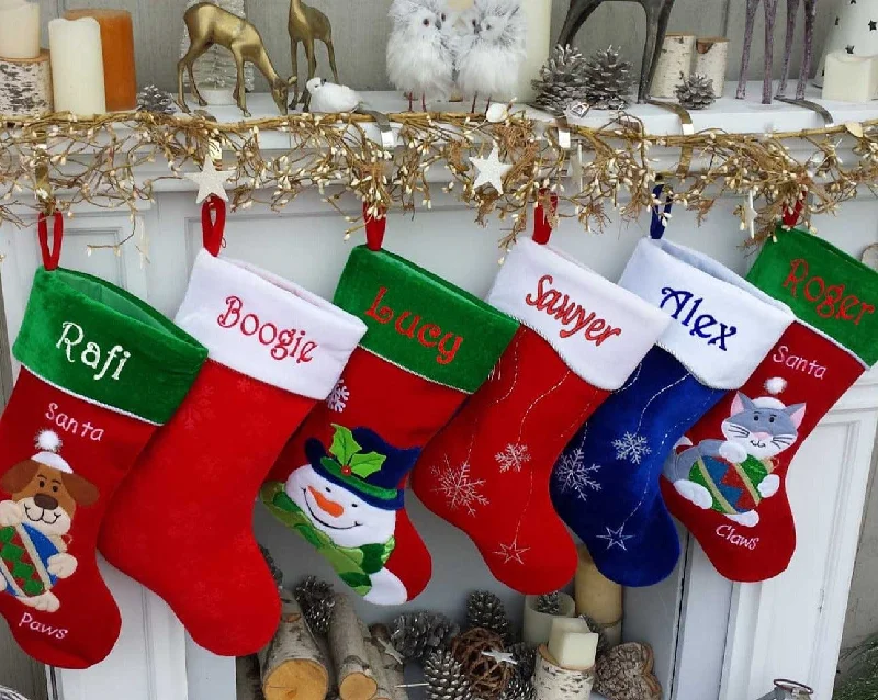 Christmas Gift Wrap Ideas Christmas Stocking Personalized - Happy Santa, Snowman, Cat, Dog, Family XMAS Stockings Christmas Gift Wrap Ideas Christmas Stocking Personalized - Happy Santa, Snowman, Cat, Dog, Family XMAS Stockings