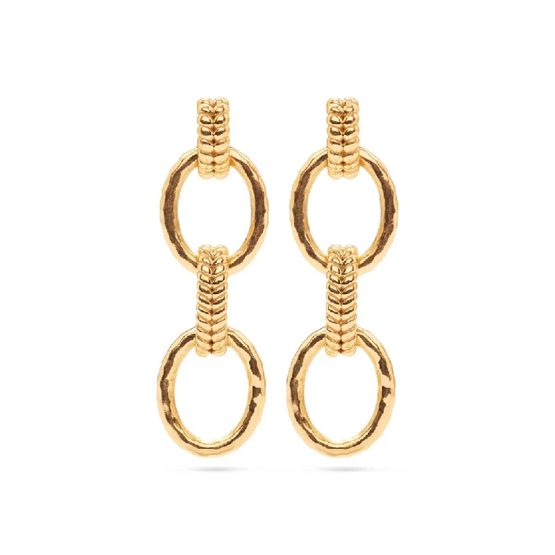 Cleopatra Regal Double Link Earrings - Gold