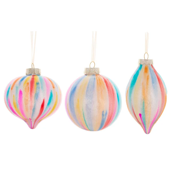 Colorful Ball & Drop Ornament (3 shapes)