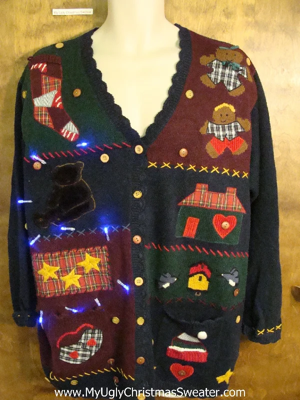 Christmas Gift Wrapping Ideas Crazy Crafty Gingerbread Christmas Sweater with Lights