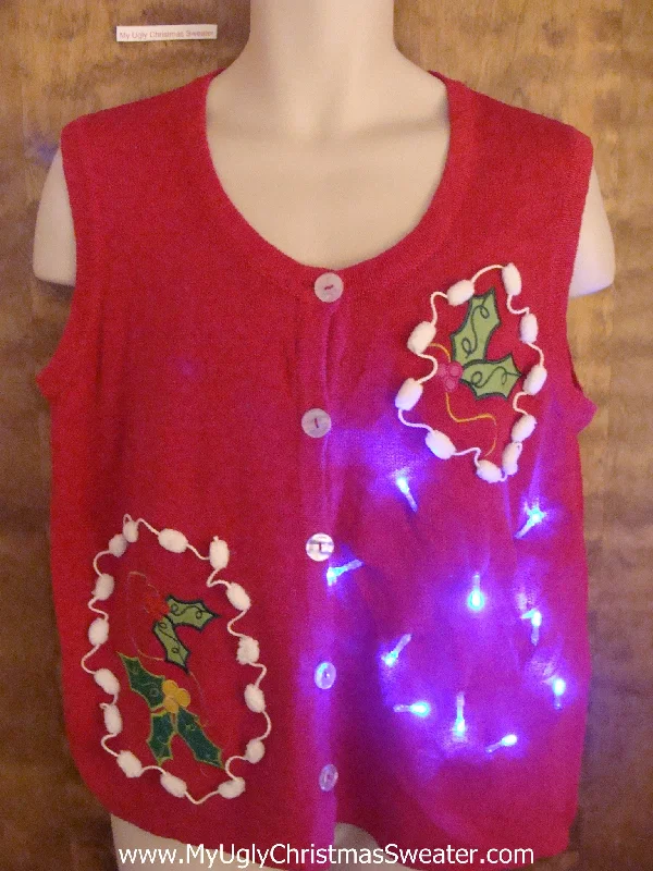 Christmas Christmas Countdown Crazy Red Christmas Sweater Vest with Lights