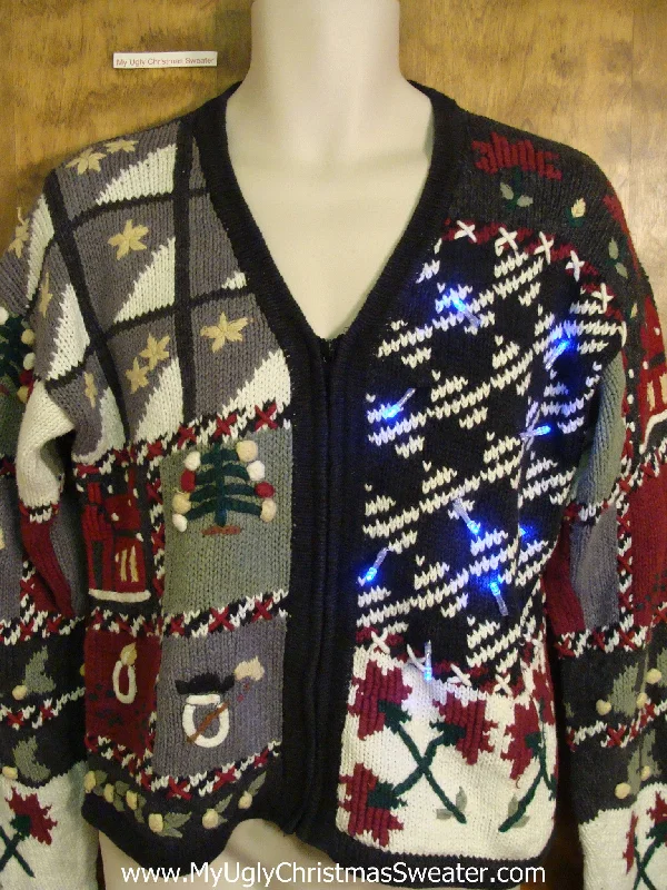 Christmas Gift Exchange Eye Numbing Crazy Christmas Sweater with Lights