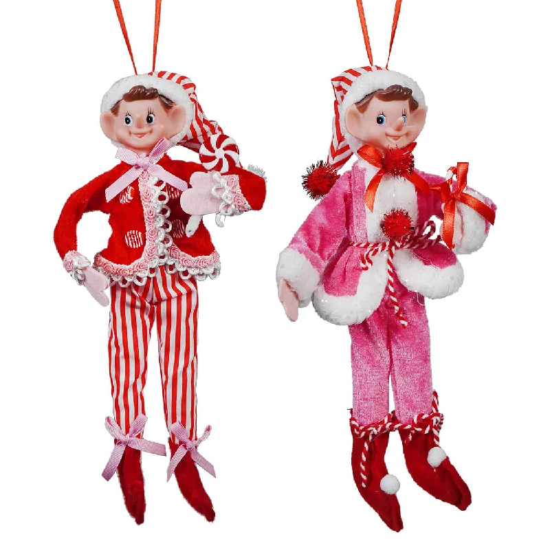 Fabric Sweets Pixie Elf Ornaments Set/2