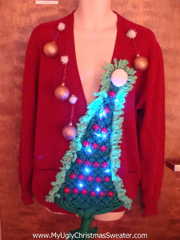 Christmas Gift Wrap Ideas Fun Mens Horrible Ugly Christmas Sweater with Macrame Tree