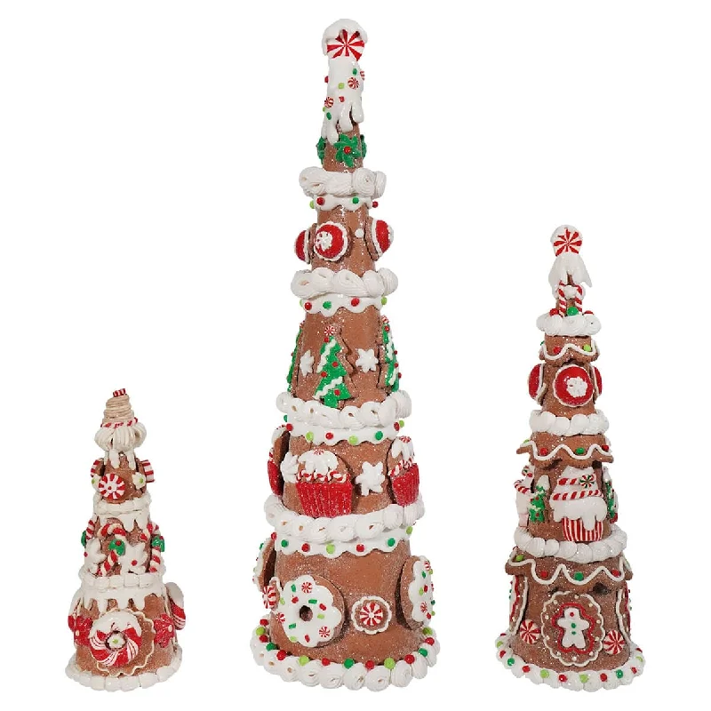 Holiday Gingerbread Trees Set/3