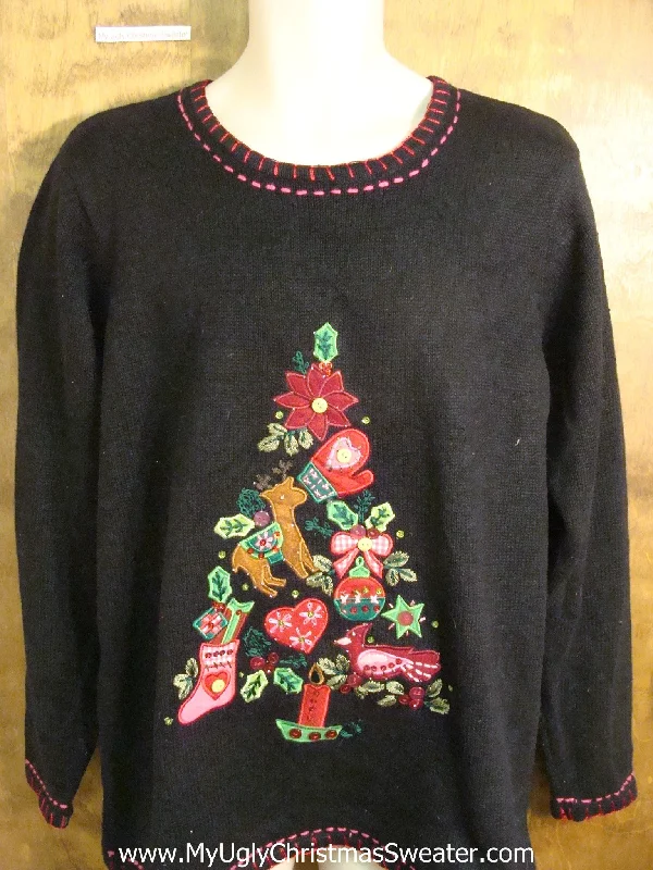 Christmas Family Traditions Holiday Sweater with a Collage Tree