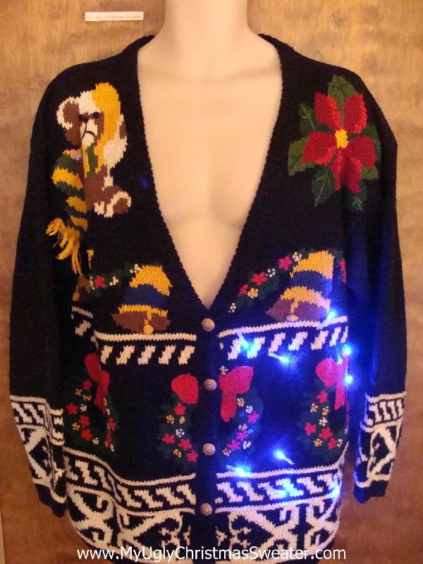 Christmas Fairy Lights Horrible Colorful Christmas Sweater with Lights