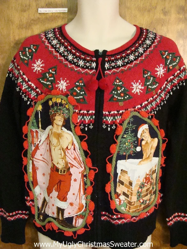 Christmas Night Before Hottie Guy Nordic Style Ugly Christmas Sweater