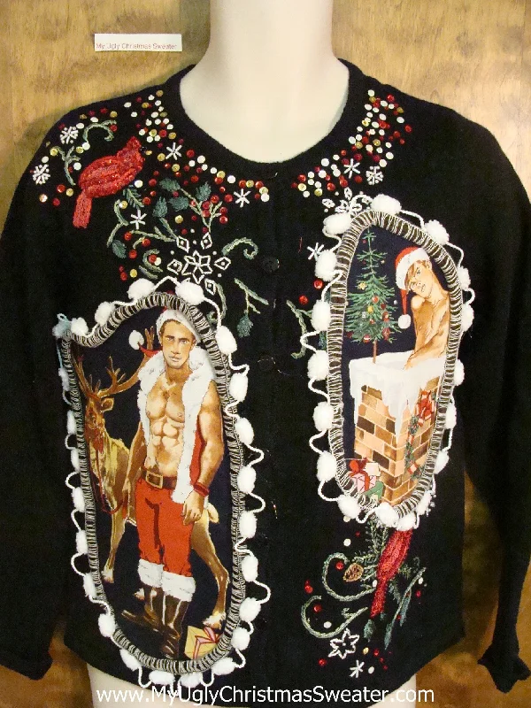 Christmas Holiday Countdown Hottie Guy Ugly Christmas Sweater