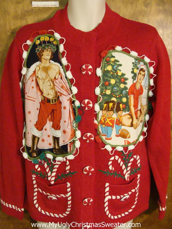 Christmas Candy House Hottie Guy Ugly Christmas Sweater