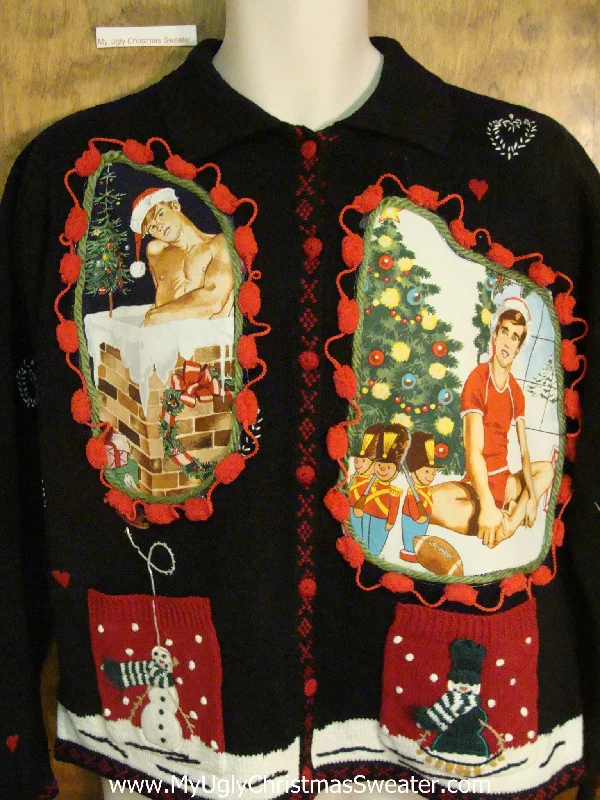 Christmas Wrapped Surprises Hottie Guy Ugly Christmas Sweater