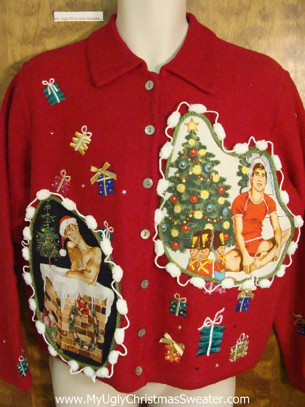 Christmas Tree Angel Hottie Guy Ugly Christmas Sweater