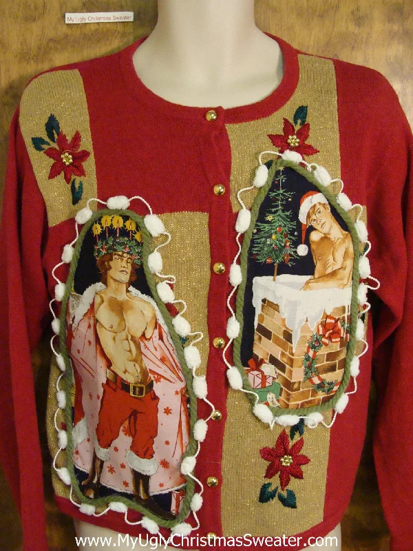 Christmas Snowy Pathways Hottie Guy Ugly Christmas Sweater