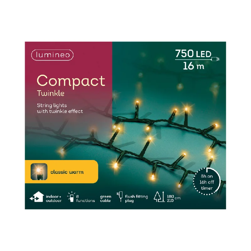 Christmas Countdown Fun Lumineo LED Compact Lights Classic Warm - Green Cable
