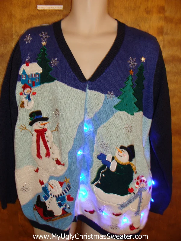 Christmas Pine Scent Magic in the Air Christmas Sweater with Lights