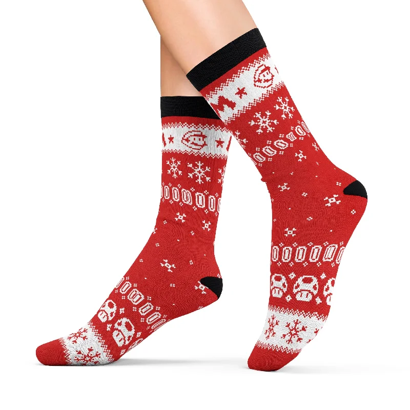 Mario Cushion Socks Christmas Sweater Socks