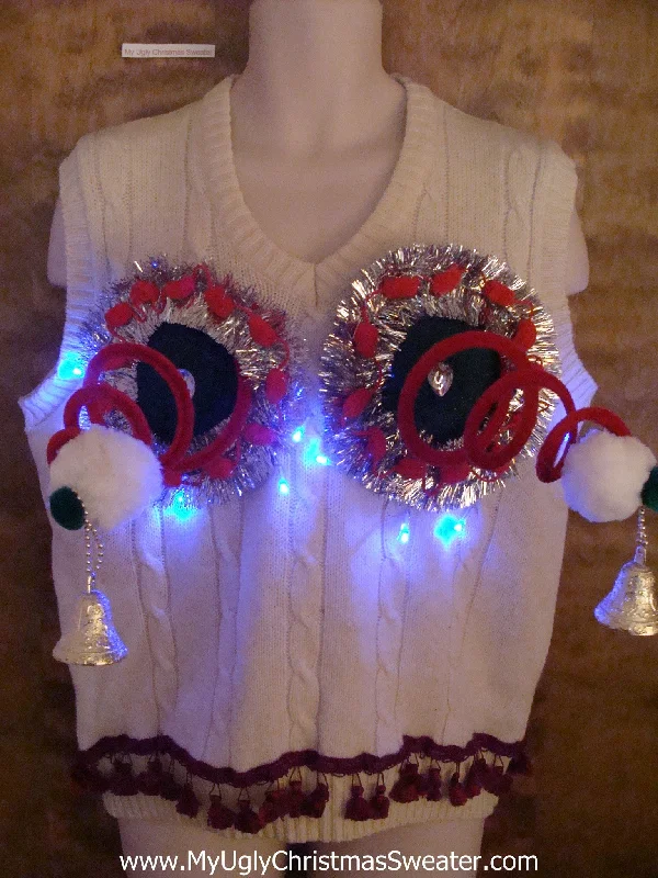 Christmas Baking Smells Light Up Crazy Naughty Ugly Christmas Sweater Vest