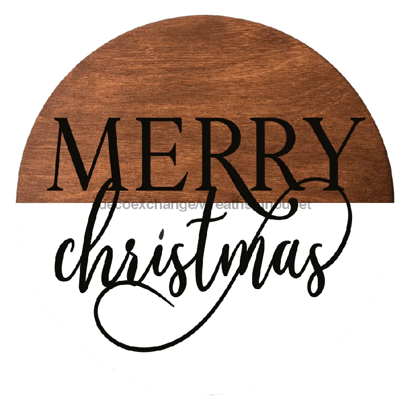 Merry Christmas Sign VINYL-DECOE-159, Sign For Wreath, 10" Vinyl Round