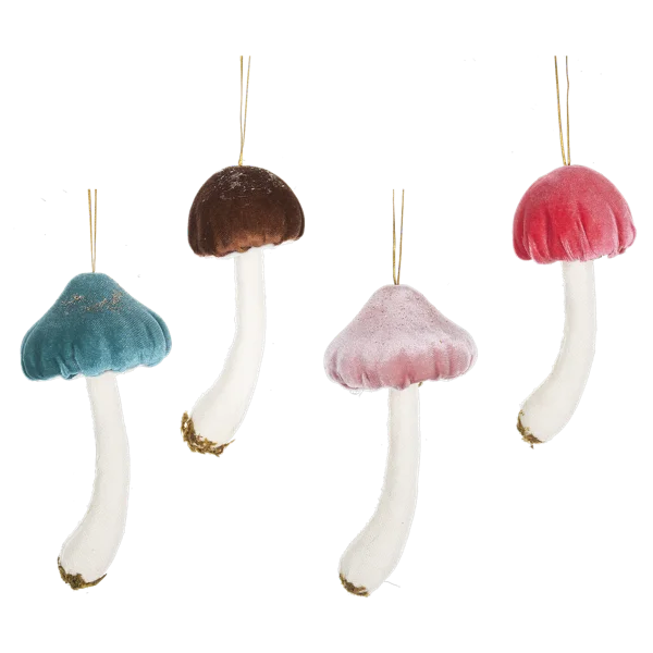 Velvet Mushroom Ornament